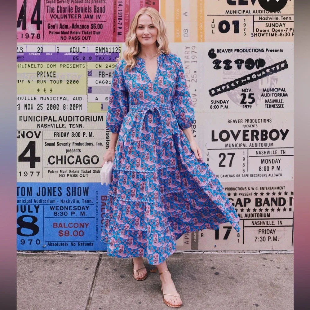 Printfresh NWT Rhinestone Cowgirl - Main Street Dress - Blue Jean - Picture 2 of 6